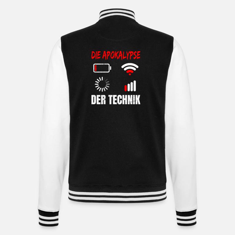 Coder THE APOCALYPSE OF TECHNOLOGY FUNNY - College Sweat Jacket - black/white