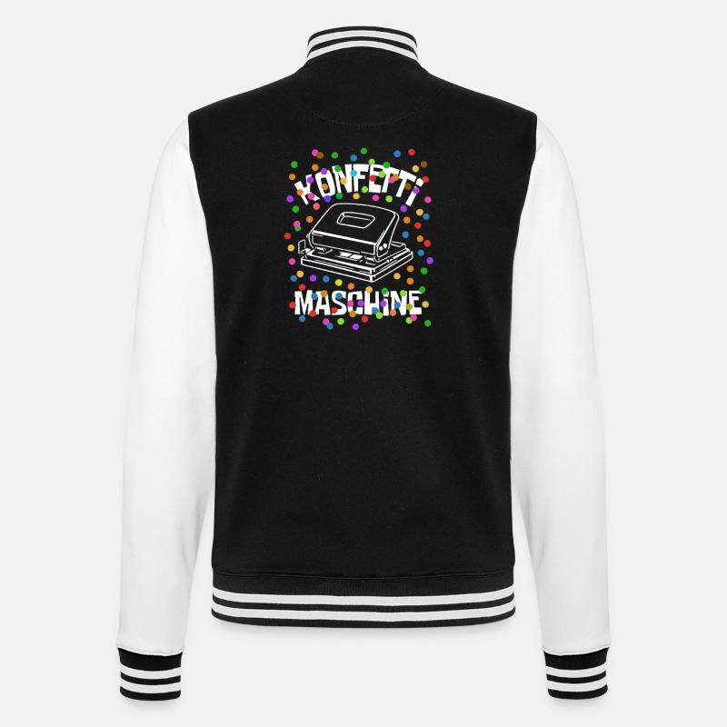 Machine à confettis - Carnaval - Déguisement - Veste Teddy - noir/blanc