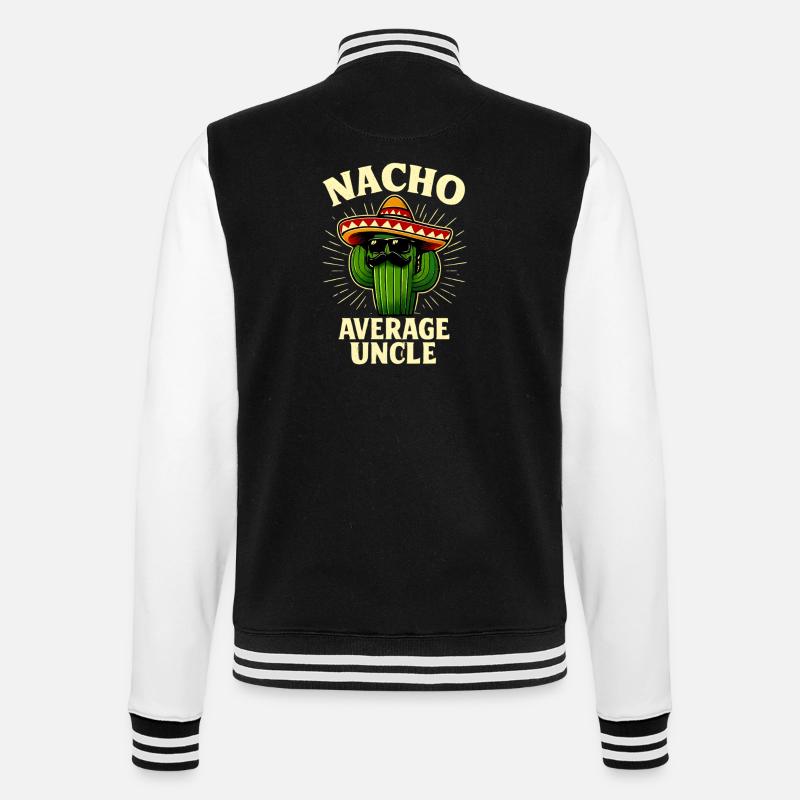 Kein Durchschnitts Onkel Nacho Average Uncle - College-Sweatjacke - Schwarz/Weiß