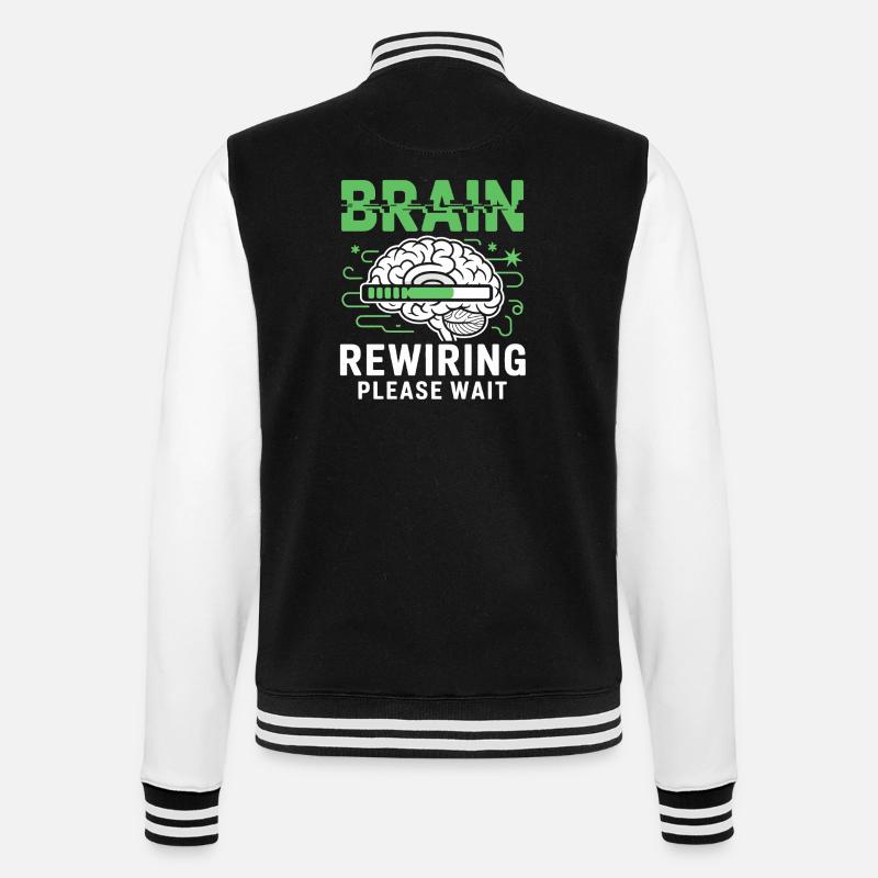 Gehirn-Neustart Bitte Warten - College-Sweatjacke - Schwarz/Weiß