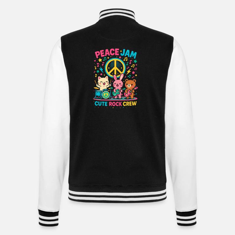 Peace Jam Rock crew, groupe mignon - Veste Teddy - noir/blanc