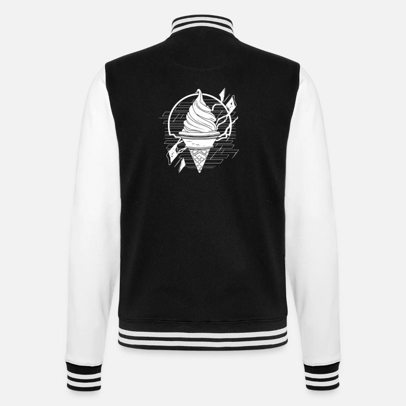 Softeis Zeichnung - College-Sweatjacke - Schwarz/Weiß