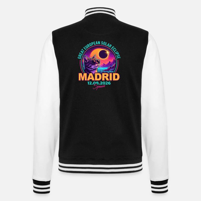 Solar Cat Madrid Eclipse 2026 - College Sweat Jacket - black/white