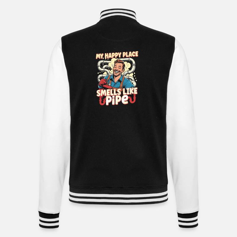 Pipe Layer Pipeline Builder - College Sweat Jacket - black/white