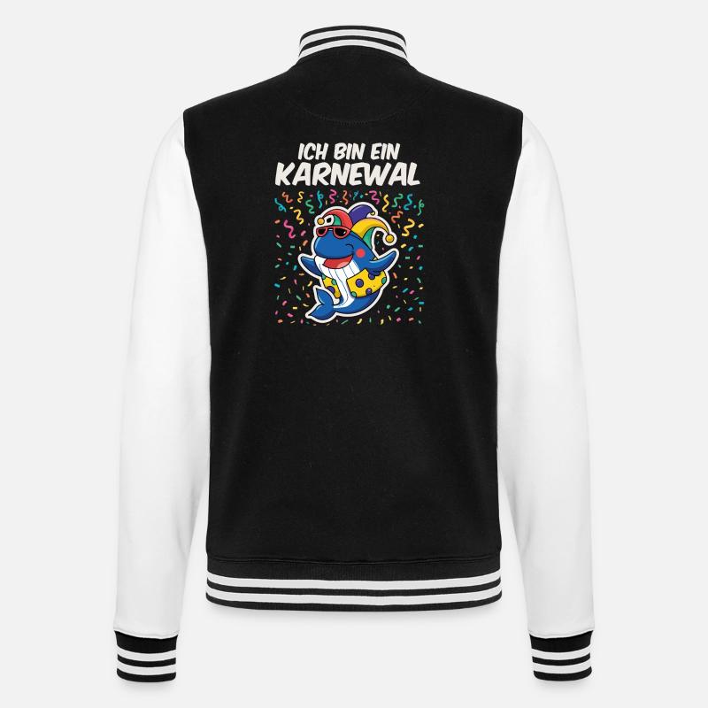 Ich bin ein Karneval - College-Sweatjacke - Schwarz/Weiß