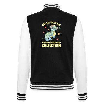 Pachycephalosaurus Stuffed Animal Plush Dinosaur - College Sweat Jacket - black/white - Back - Marisol (170cm)