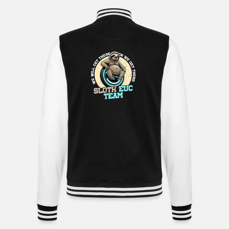 Monowheel Monocyclist - College Sweat Jacket - black/white