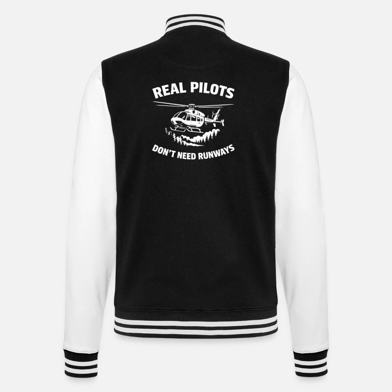 Helicopter pilot Helicopter pilot - College Sweat Jacket - black/white