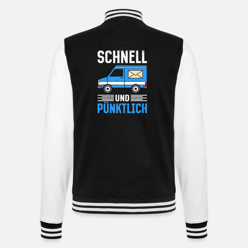 Postman FAST AND PUNCTUAL Fun - College Sweat Jacket - black/white