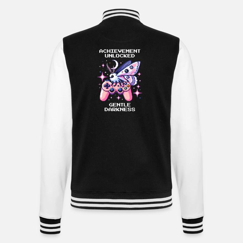 Gentle Darkness Unlocked | Soft Goth - College Sweat Jacket - black/white