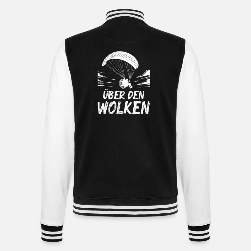 Paraglider ABOVE THE CLOUDS Fun - College Sweat Jacket - black/white