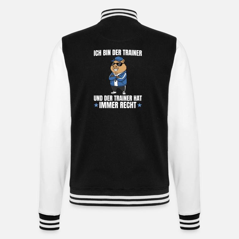 Fußballtrainer Capybara hat immer Recht - College-Sweatjacke - Schwarz/Weiß