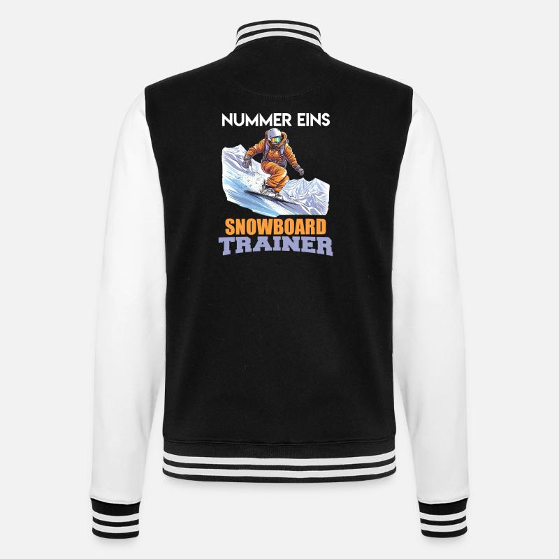 Snowboarder NUMMER EINS SNOWBOARD TRAINER Lustig - College-Sweatjacke - Schwarz/Weiß