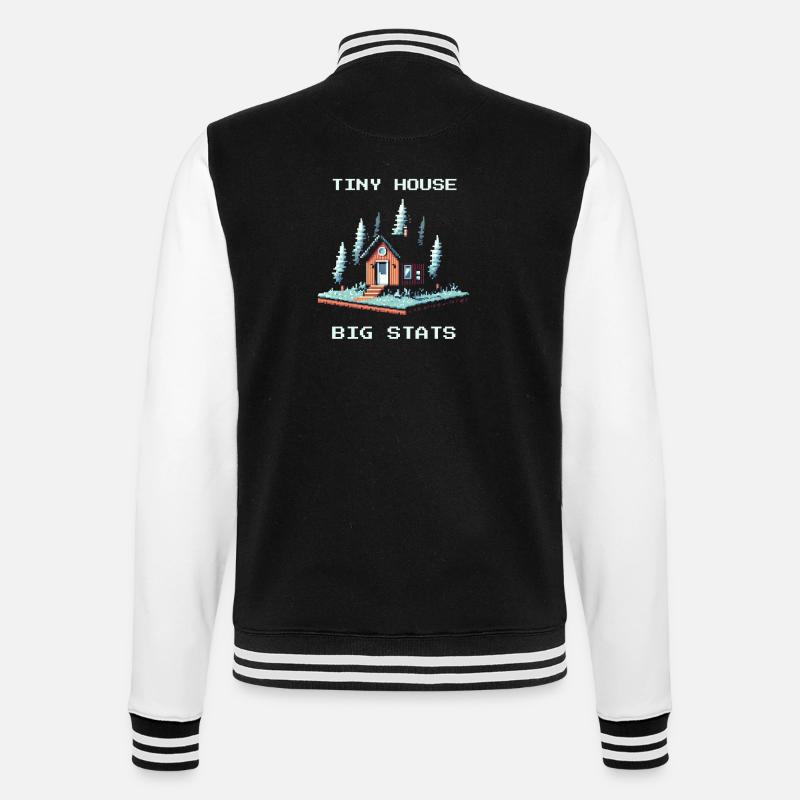 Tiny House, Big Values | Minimalism - College Sweat Jacket - black/white