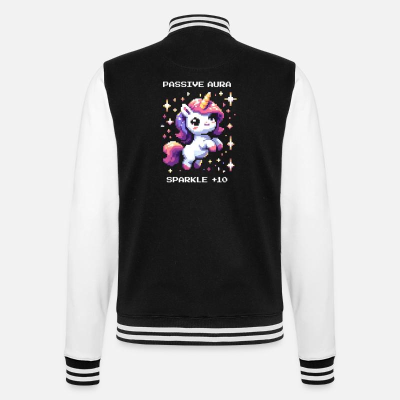 Passive Aura Active | Glitter Bonus - College Sweat Jacket - black/white