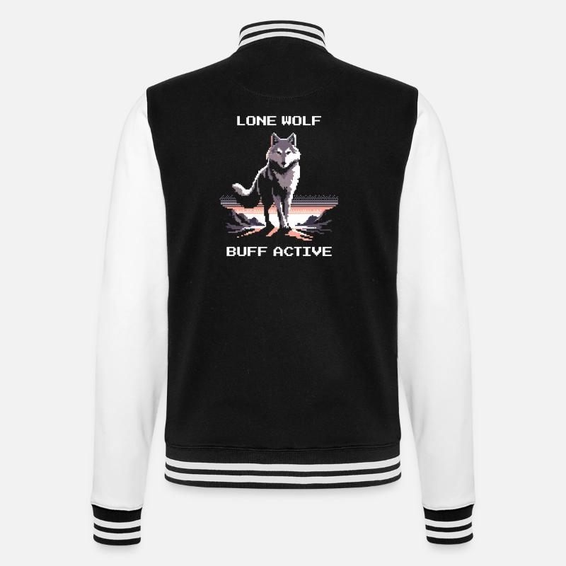 Lone Wolf active | Wolf Power - College Sweat Jacket - black/white