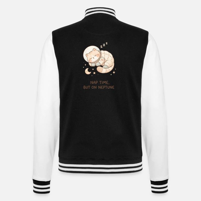 Nap Neptune | Chat de l’espace mignon - Veste Teddy - noir/blanc