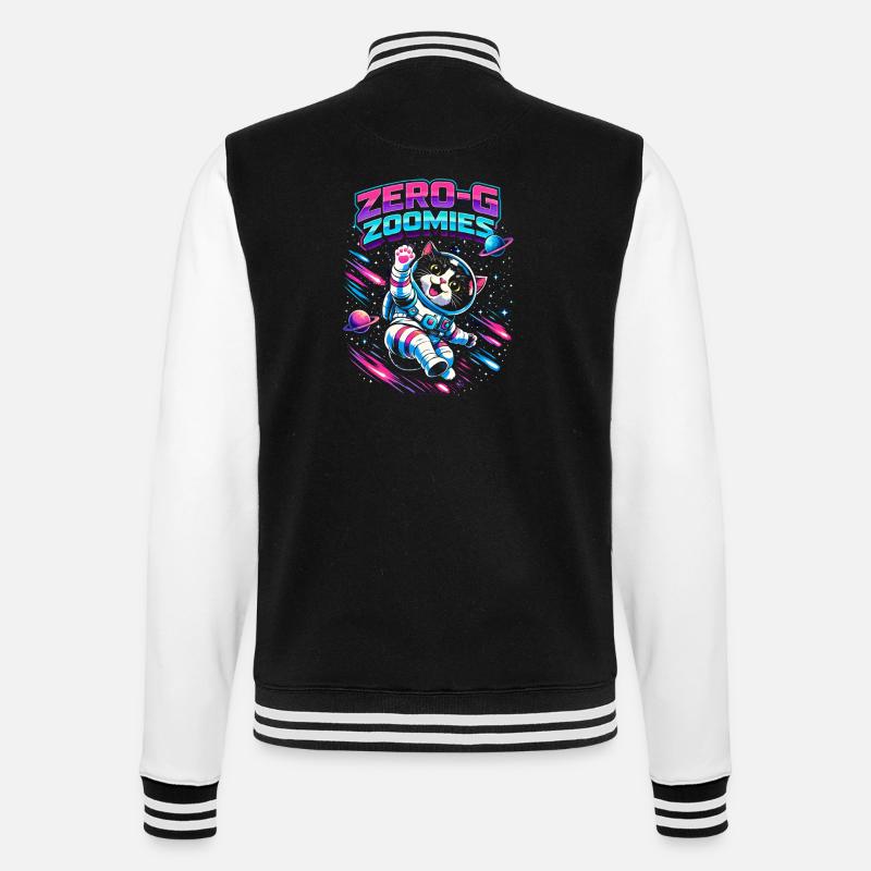 Null-G Zoomies | Humour spatial Astro Cat - Veste Teddy - noir/blanc