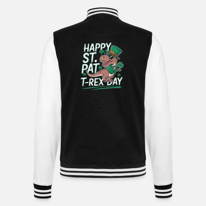 St Patricks T-Rex Hut - College-Sweatjacke - Schwarz/Weiß
