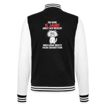 15 Year Company Anniversary Service Anniversary Work - College Sweat Jacket - black/white - Back - Marisol (170cm)