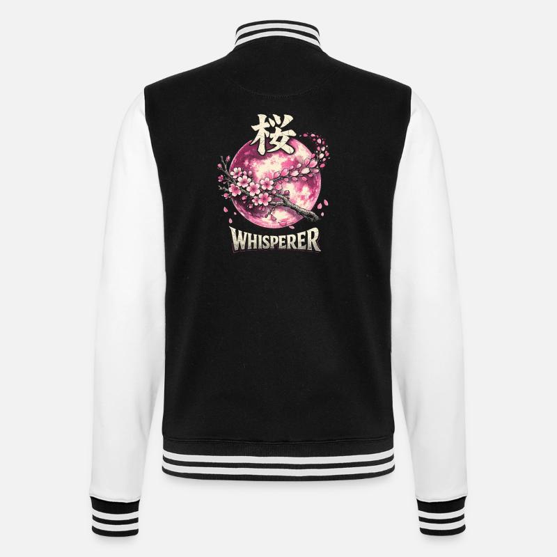 Cherry Blossom Sakura Cherry Blossom - College Sweat Jacket - black/white