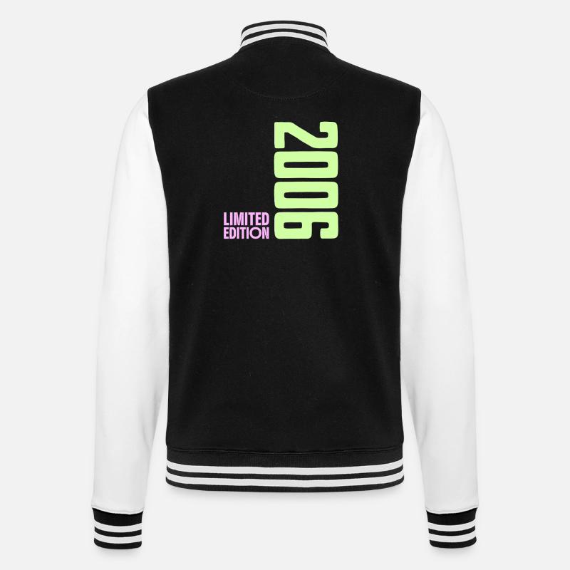 2006 Limitierte Edition Neon Y2K Design - College-Sweatjacke - Schwarz/Weiß