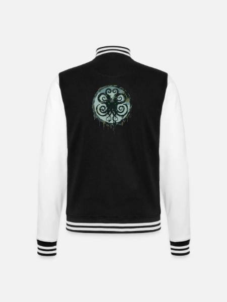 Cthulhu-Symbol Lovecraft Kosmischer Horror - College-Sweatjacke - Schwarz/Weiß