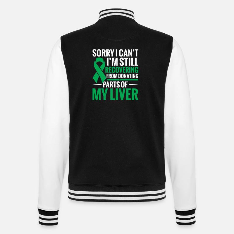 Lebertransplantations-Operation Leberempfänger - College-Sweatjacke - Schwarz/Weiß