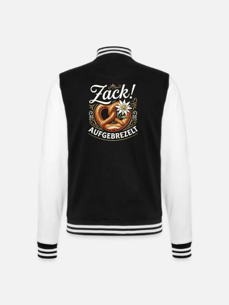Mei Dirndl is in da Wäsch Trachtenshirt Damen - College-Sweatjacke - Schwarz/Weiß