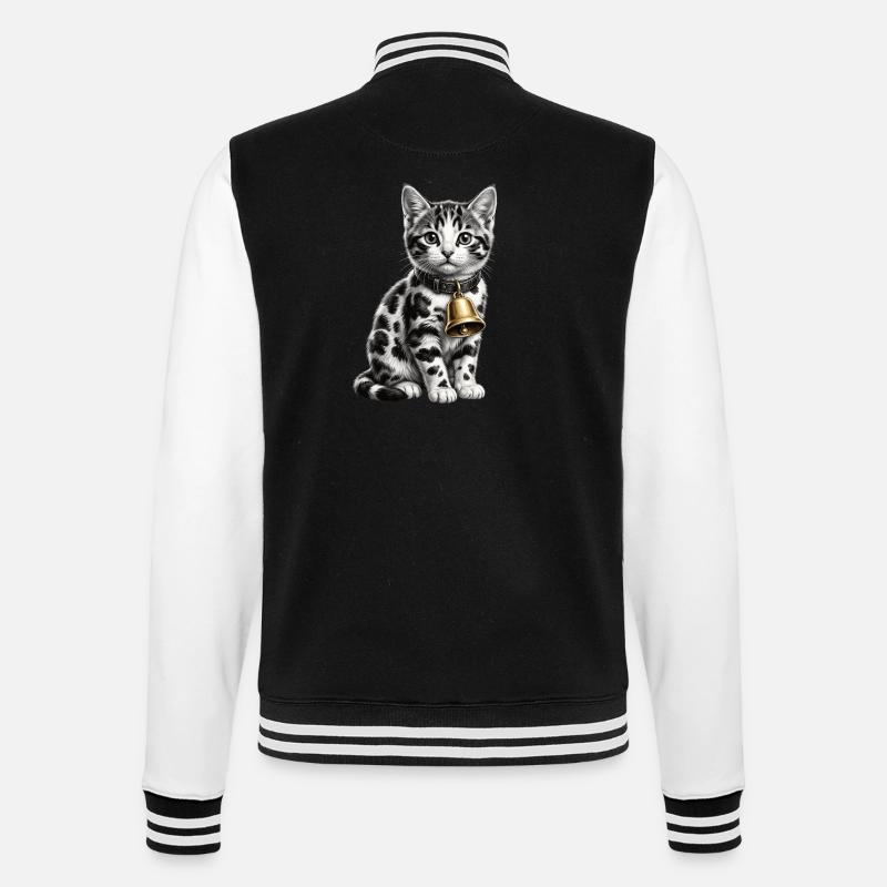 Funny Mixed Cat Cow Pattern - College Sweat Jacket - black/white