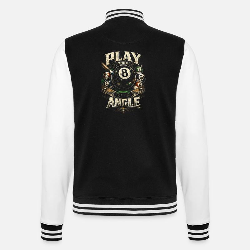 8-Ball Billiards Play Your Angle - College Sweat Jacket - black/white