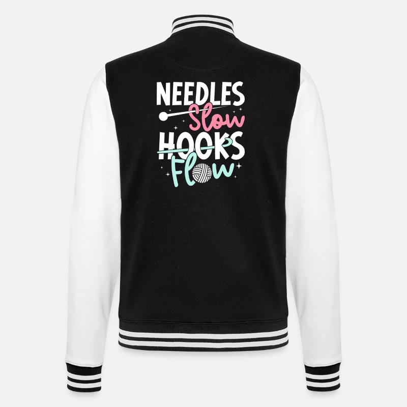 Crochet Hooks Flow Crocheter - College Sweat Jacket - black/white