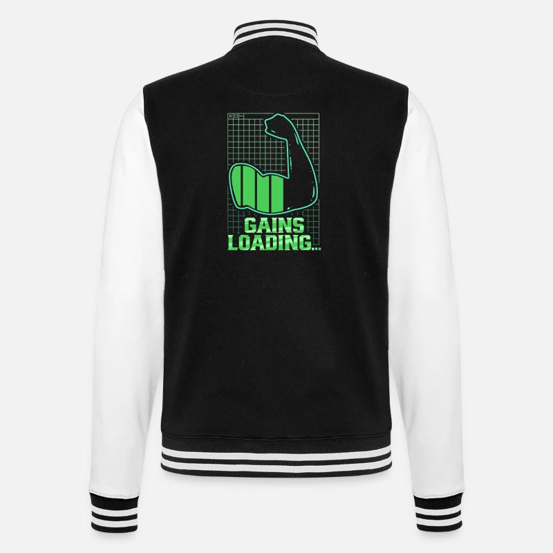 Biceps Biceps Training Gym Gains Loading - College Sweat Jacket - black/white