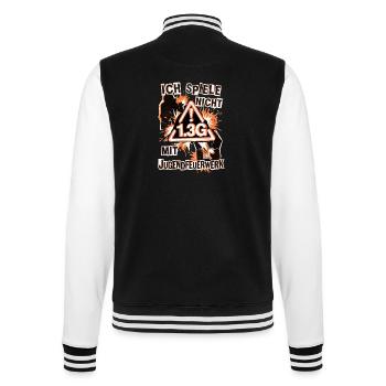 Pyro Feuerwerk Pyrotechniker - College-Sweatjacke - Schwarz/Weiß - Hinten - Marisol (170cm)