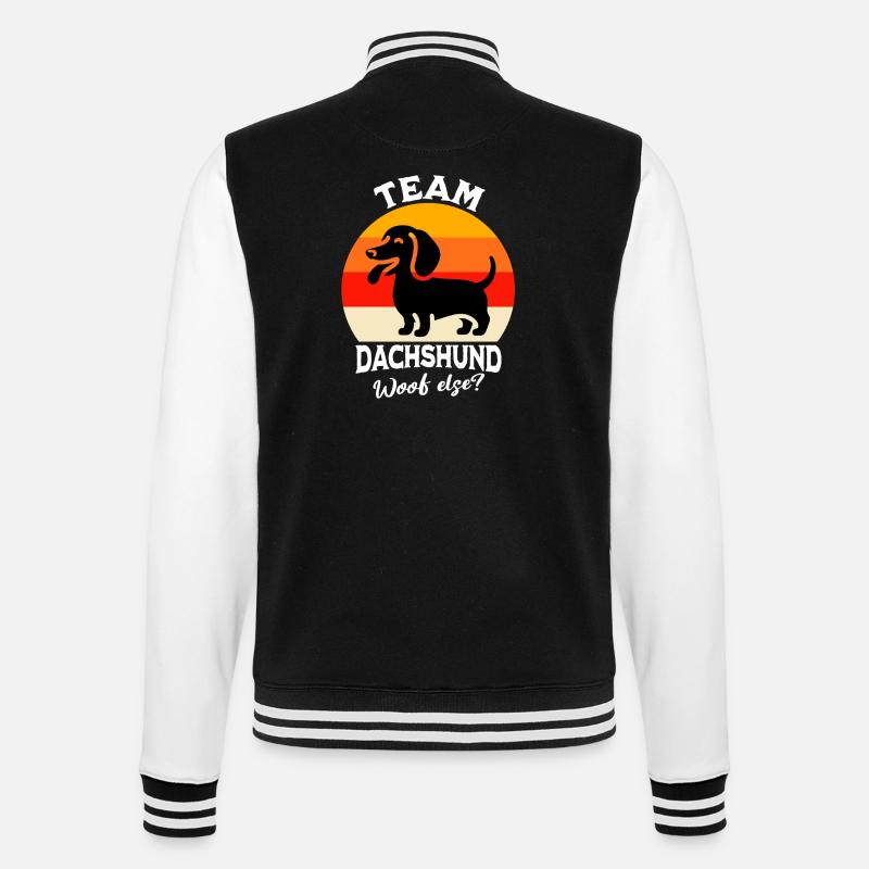 Team Dackel - College-Sweatjacke - Schwarz/Weiß