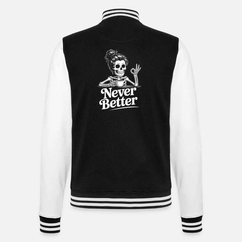 Kaffee, Kaffeetrinker, Kaffeetrinkerin, lustig - College-Sweatjacke - Schwarz/Weiß
