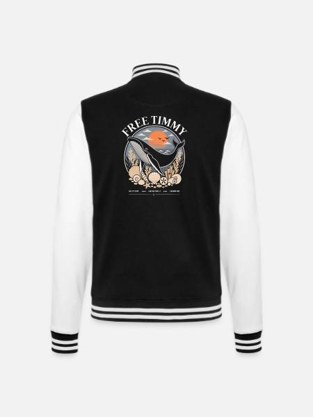 Buckelwal Timmy Hope Statement Merch - College-Sweatjacke - Schwarz/Weiß