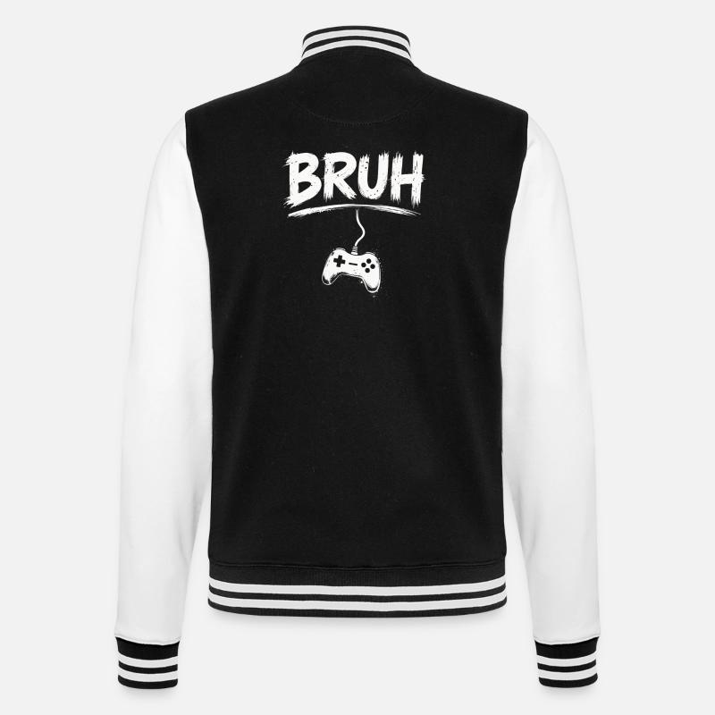 BRUH Gaming Controller Splash - College Sweat Jacket - black/white