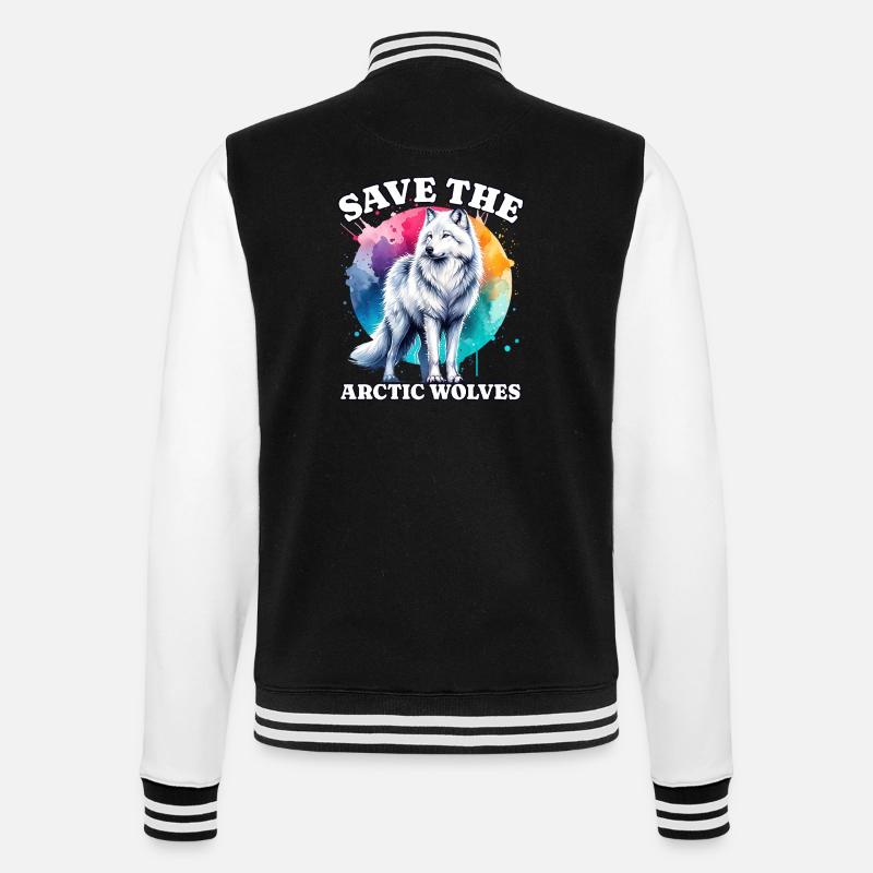 Polarwolf Save Arctic Wolf - College-Sweatjacke - Schwarz/Weiß