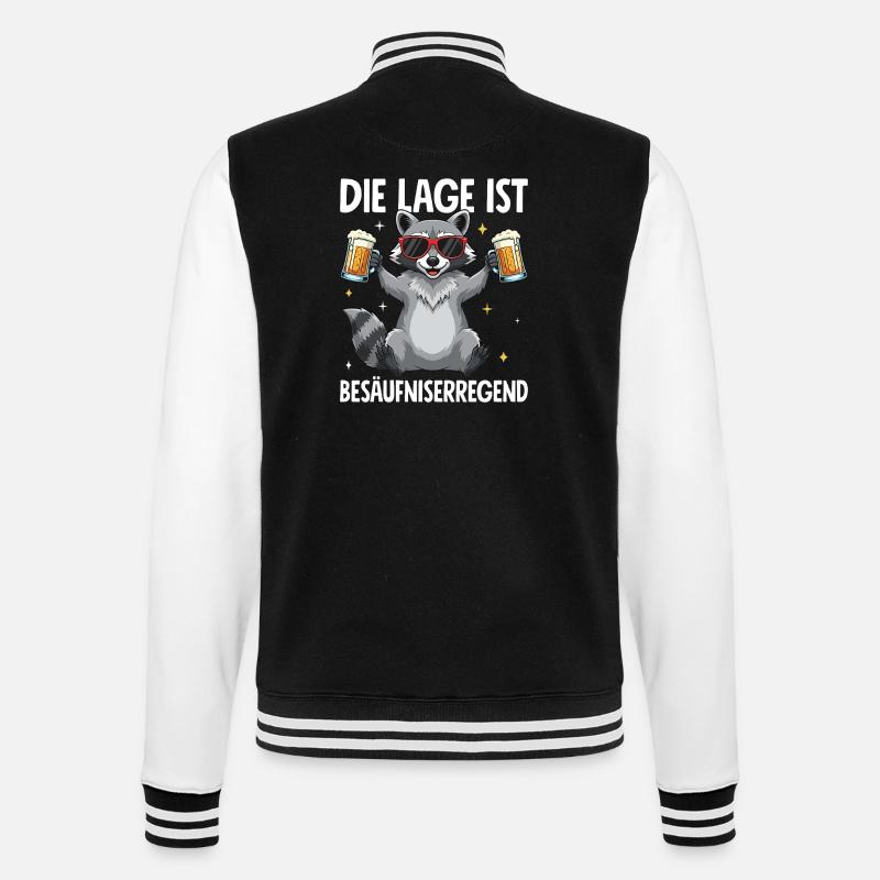 The situation is drunkenness - College Sweat Jacket - black/white