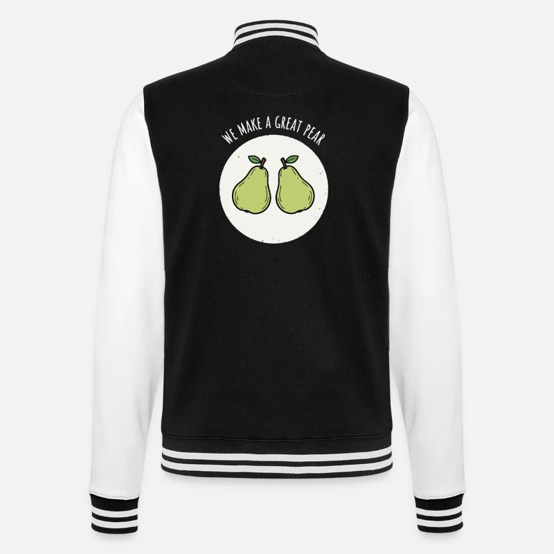 Pear Pair - College Sweat Jacket - black/white