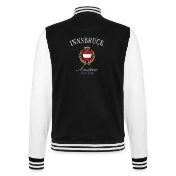 Innsbruck Österreich Wappen Krone – Reise Souvenir - College-Sweatjacke - Schwarz/Weiß - Hinten - Marisol (170cm)