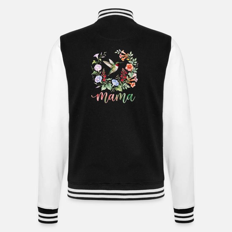 Ruby Throated Hummingbird Mama Mom - College Sweat Jacket - black/white