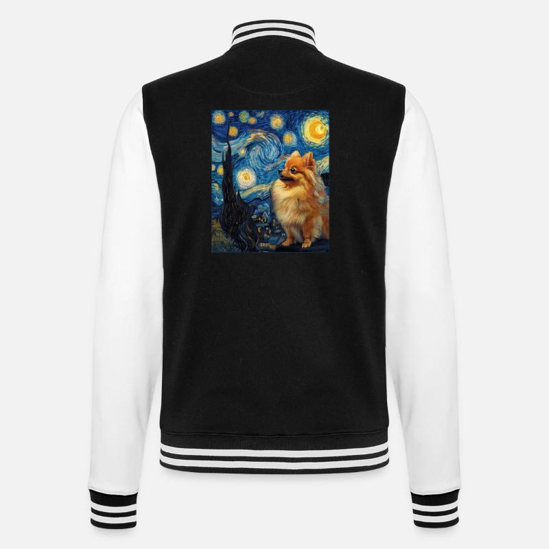 Zwergspitz Spitz Pomeranian - College-Sweatjacke - Schwarz/Weiß