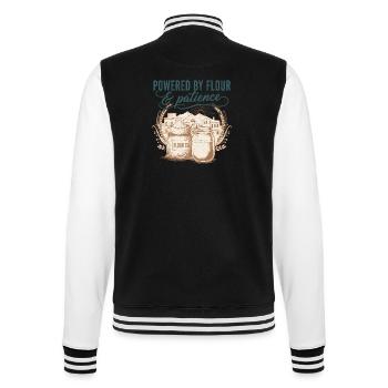 Sourdough Bread Baking Powered By Flour - College Sweat Jacket - black/white - Back - Marisol (170cm)