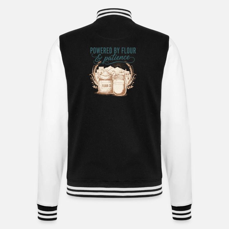Sourdough Bread Baking Powered By Flour - College Sweat Jacket - black/white