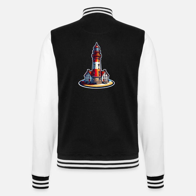 lighthouse - College Sweat Jacket - black/white