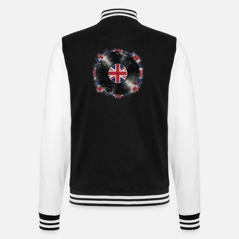 Drapeau britannique en vinyle - Veste Teddy - noir/blanc