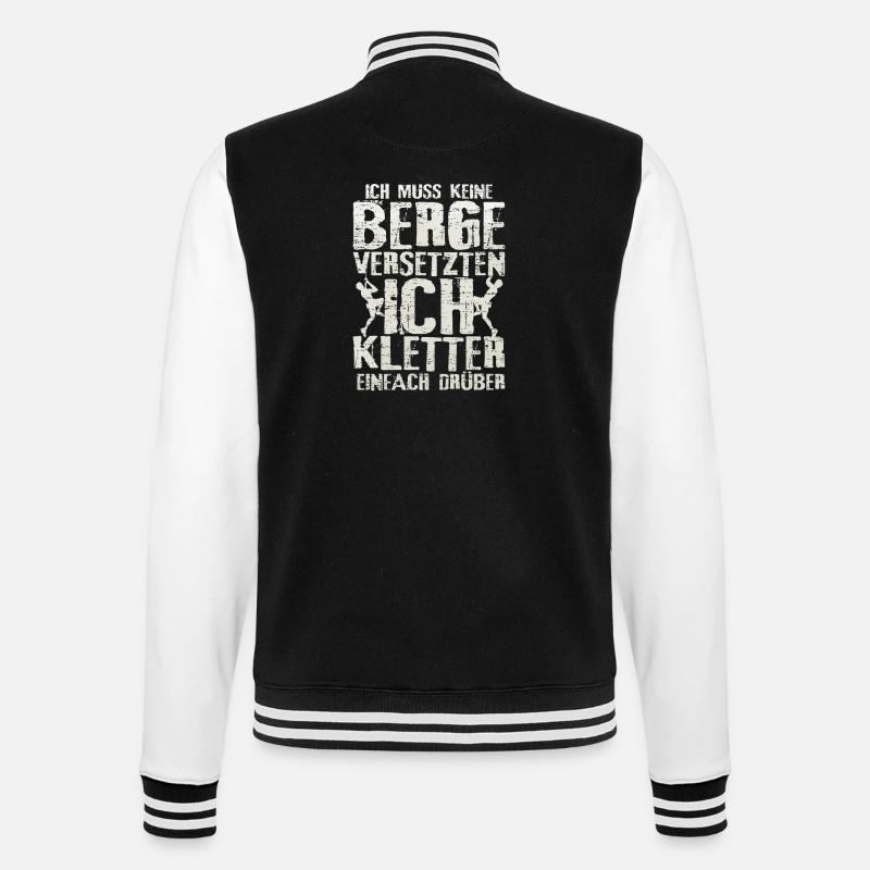 Klettern berg versetzten spruch geschenkidee - College-Sweatjacke - Schwarz/Weiß