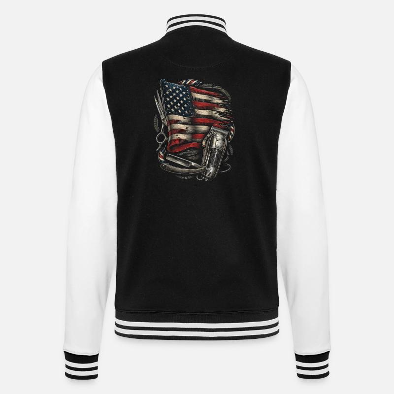 Barber Barbier - College Sweat Jacket - black/white